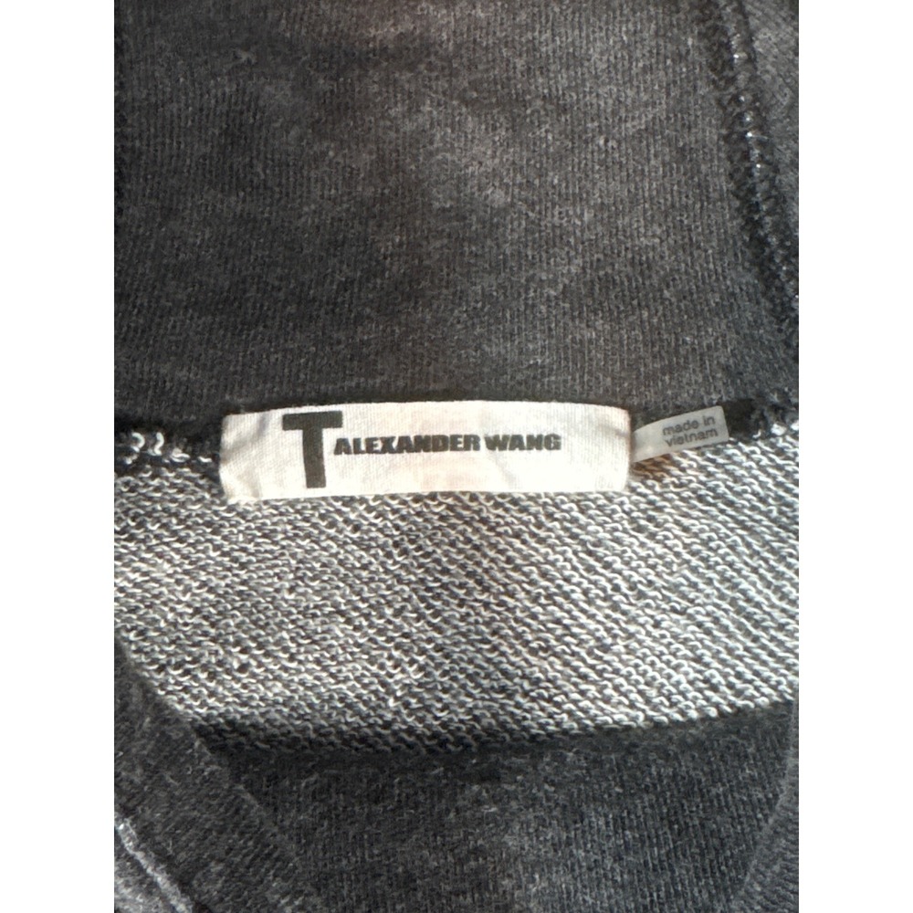 T by Alexander Wang‎ Funnel Neck Pullover Sweatshirt Gray Women's - Picture 4 of 10